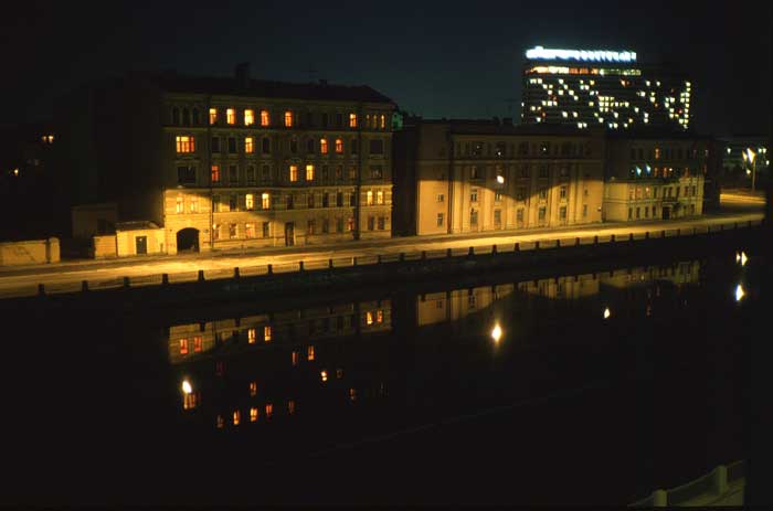  View from studio "The Russian Field" towards Fontanka River and Hotel Sovetskaya  Photo: Hannelore Fobo, 1990