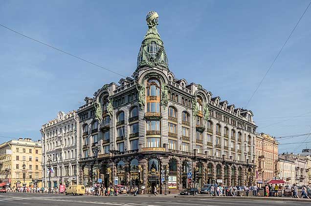 Дом книги / Dom knigi / House of Books (Singer Company House) on Nevsky Prospekt Photo by Alex 'Florstein' Fedorov, 2014, CC BY-SA Wikimedia Commons
