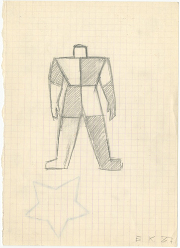 (E-E) Evgenij Kozlov  Untitled  Pencil on paper, 20.4 x 14.6 cm, 1987  E-E archival number: E-E-187074